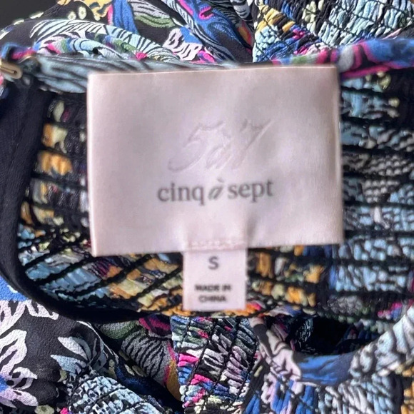 Cinq a Sept Harriet floral blouse smocked long sleeve ruffle Size S - Picture 5 of 10